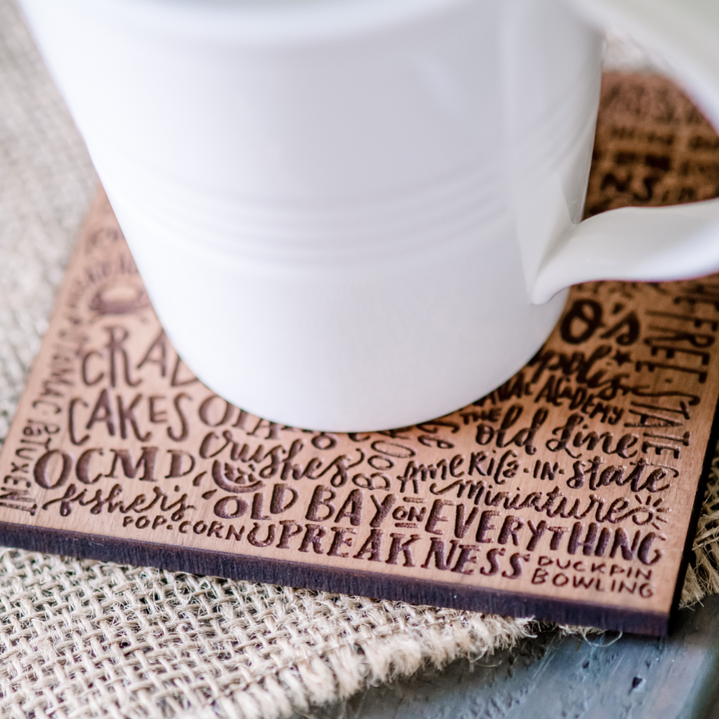 Maryland Words - Wooden Coasters