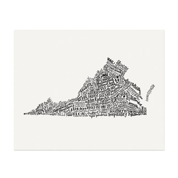 Virginia In Type - 11"x14"